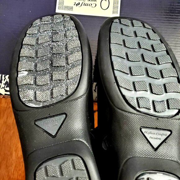 WOMEN BOOTS SIZE 6.5 WW PEERAGE COMFORT WIDE WIDTH BLACK LEATHER ZIPPER LACES - Picture 7 of 9